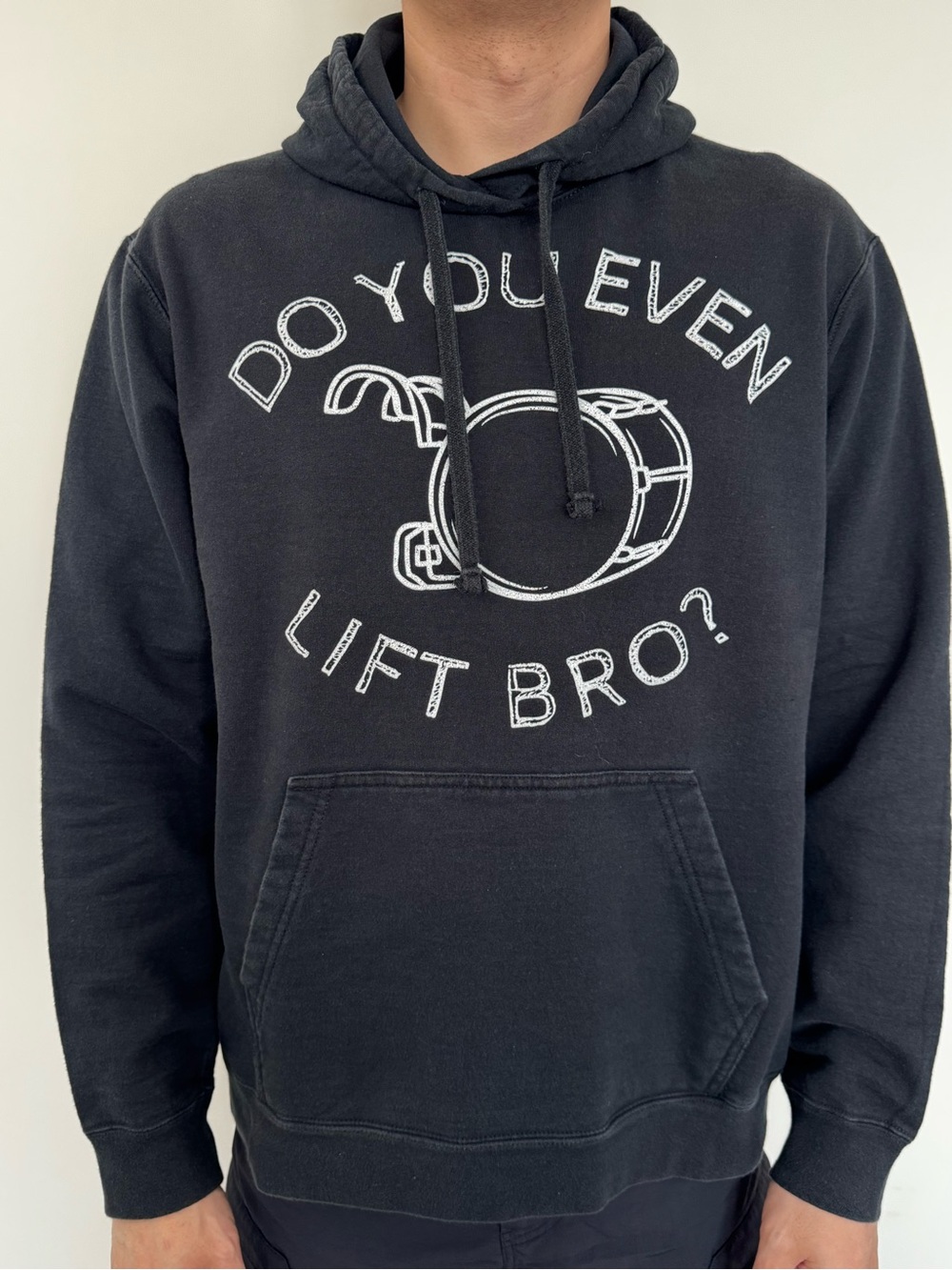 Port and Company Black Pullover Hoodie with White Graphic